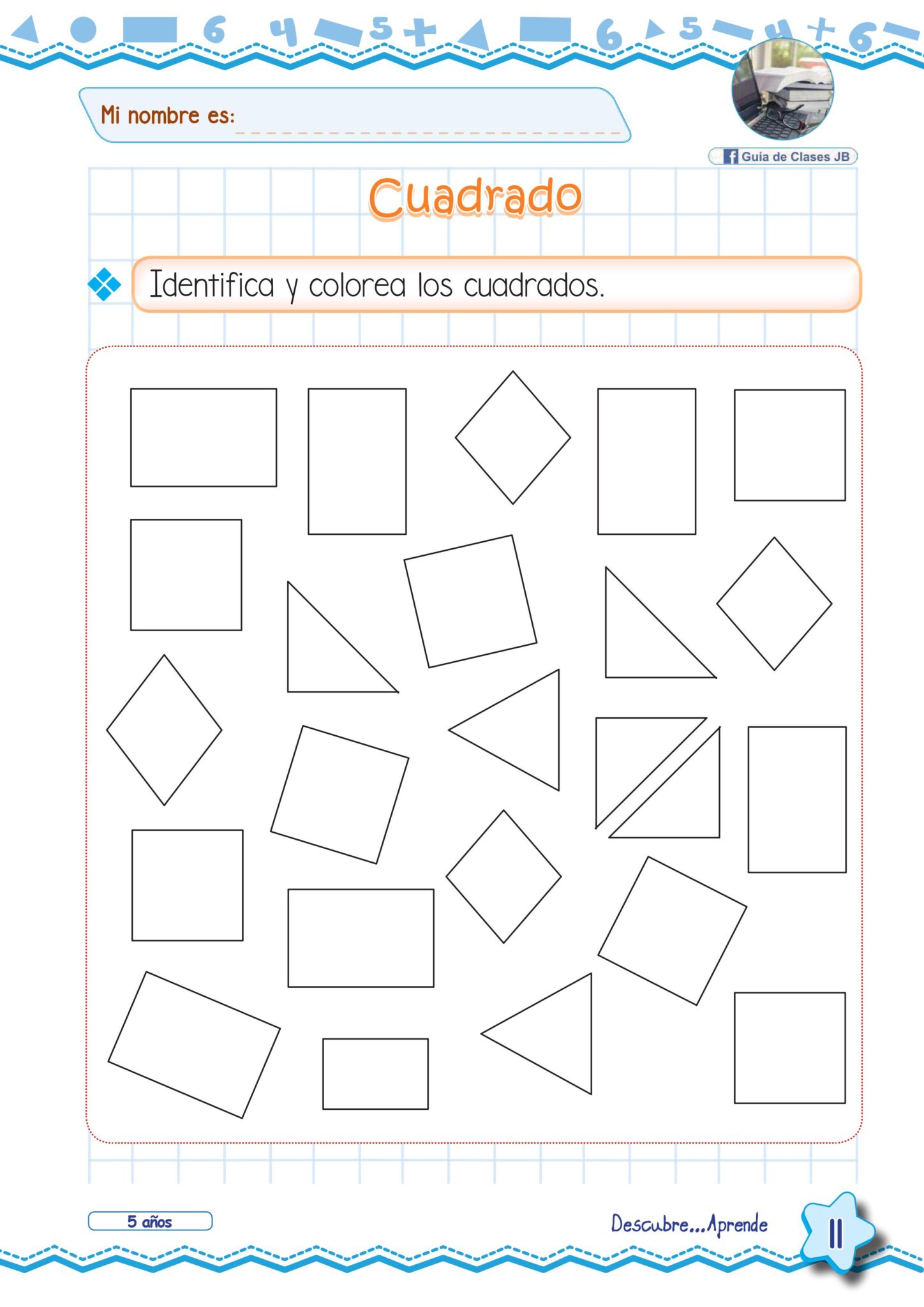Cuaderno de Matemática para niños 5 años | Material imprimible.