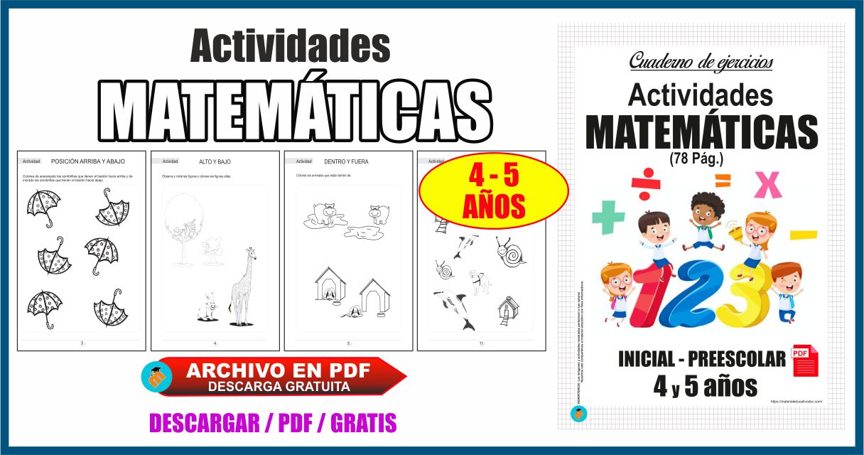 Cuaderno de actividades matemáticas Inicial