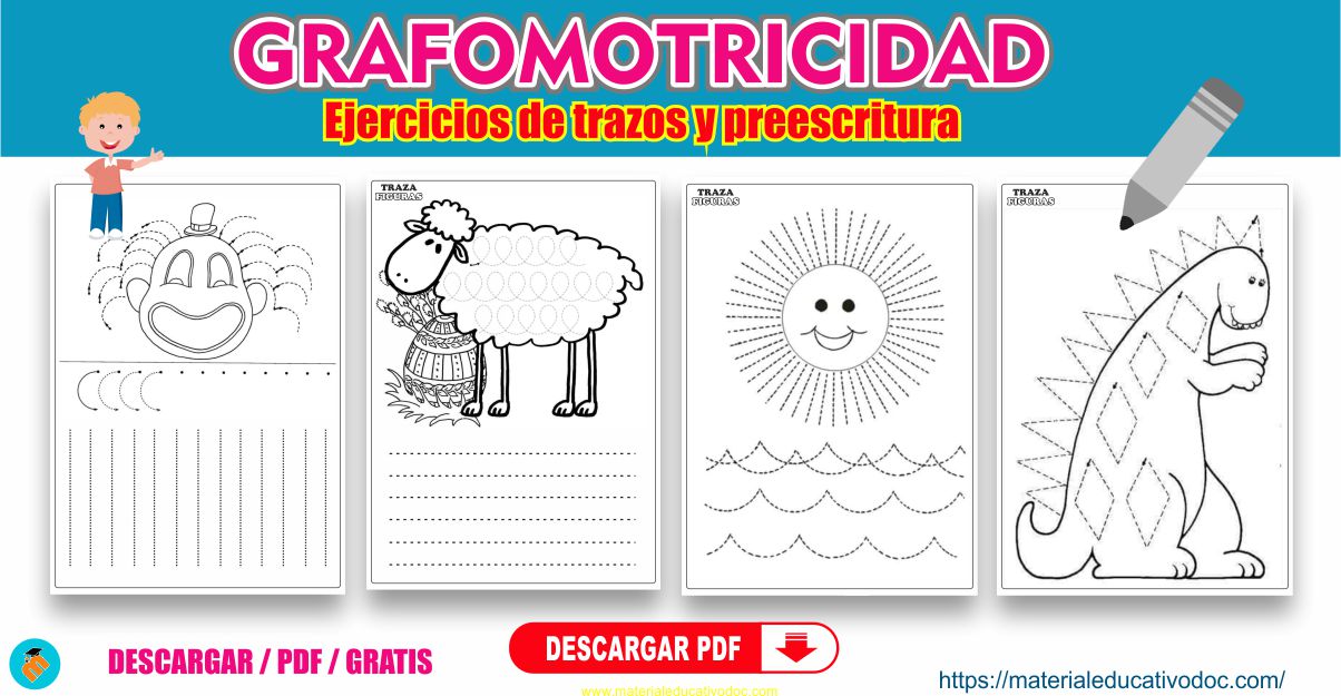 Fichas de grafomotricidad ejercicios de trazos y preescritura.