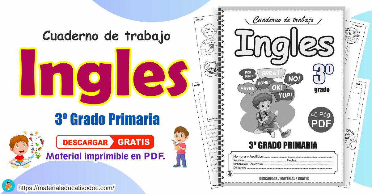 Cuaderno de práctica de Ingles 3º Grado Básico
