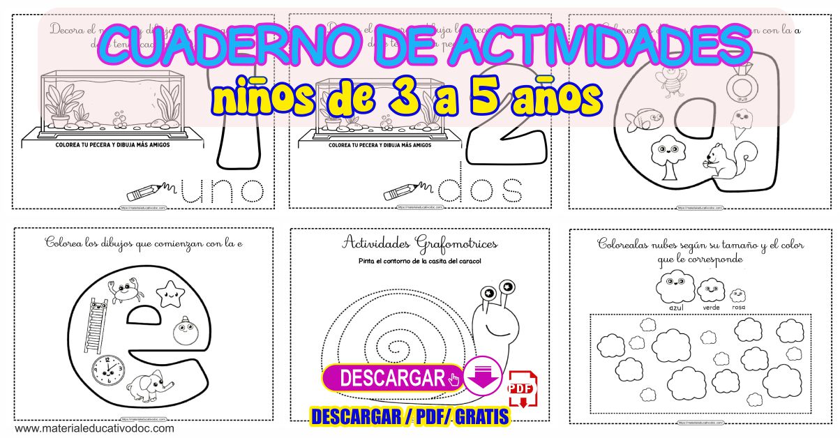 Mi librito de actividades niños de 3 a 5 años