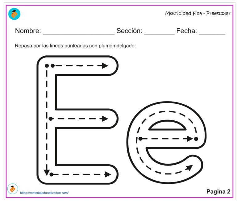 Ejercicios de motricidad fina de las vocales | Archivo en PDF