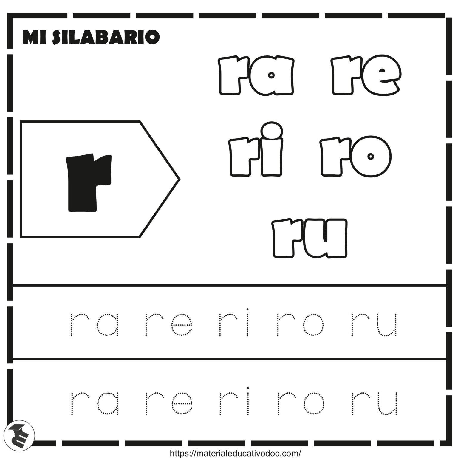 Fichas de mi Silabario para Leer, Escribir y Colorear