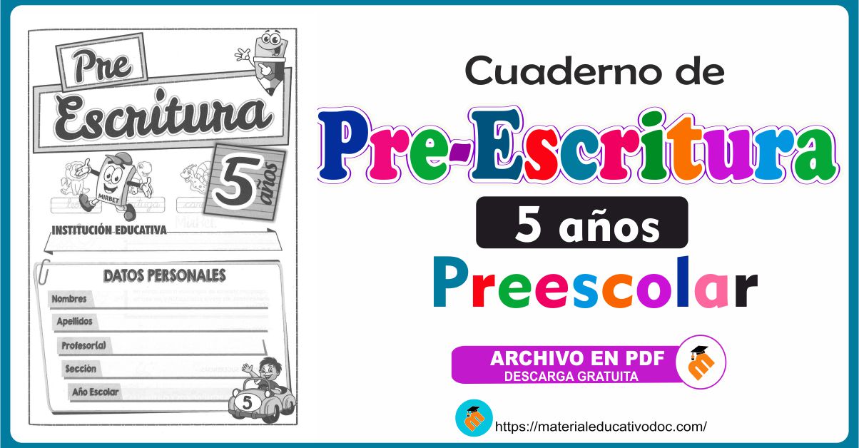 "Aprendamos a escribir" cuaderno de trabajo para inicial - preescolar