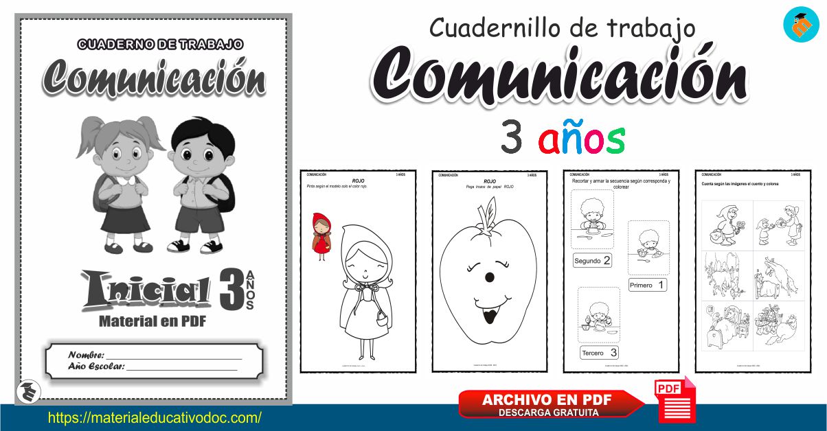 Cuadernillo de Comunicación para preescolar 3 años