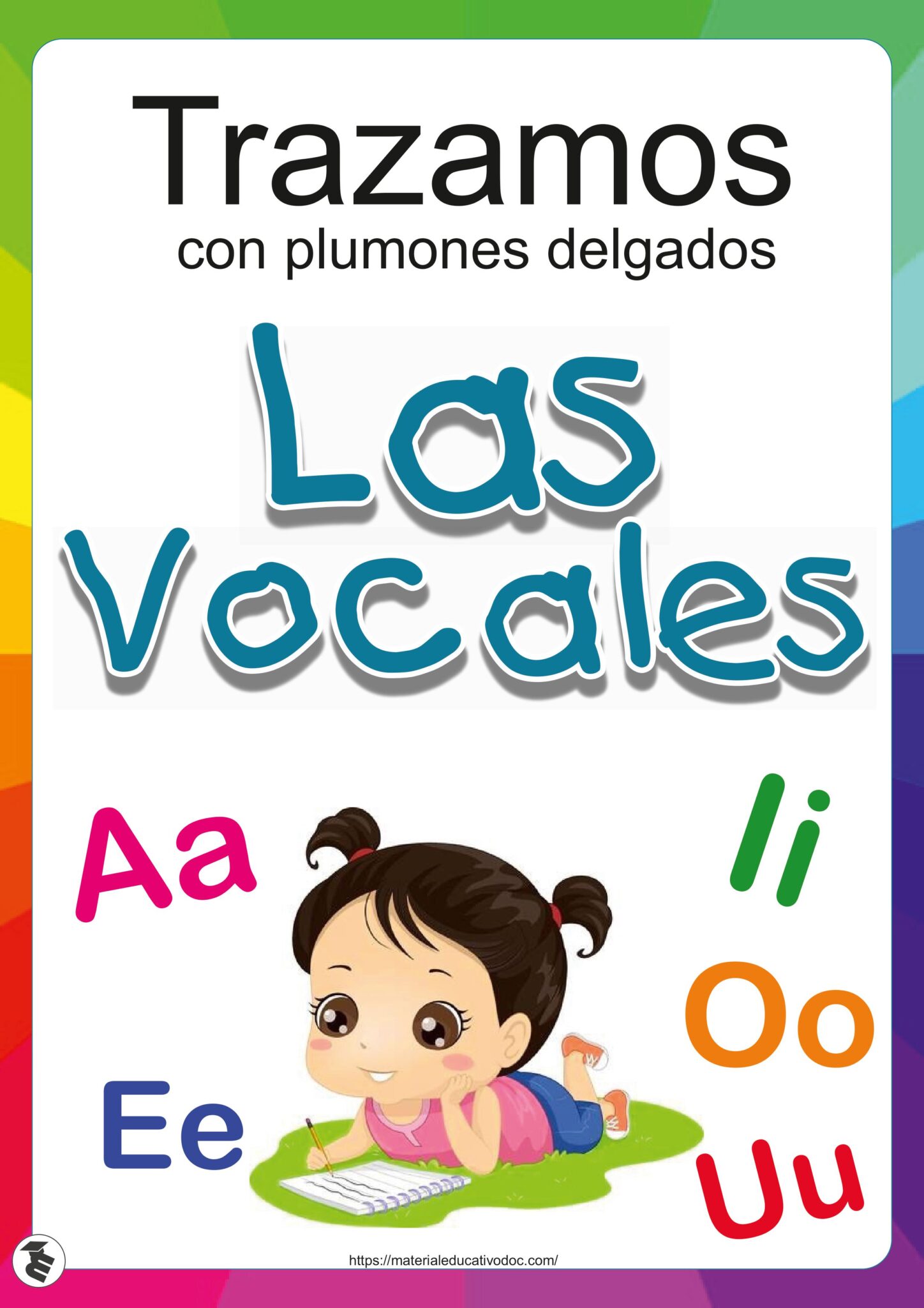 Fichas de las vocales para trabajar los trazos | Descargar en PDF.
