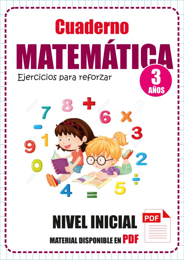 Cuaderno de Matemática para niños 3 años | Material imprimible.