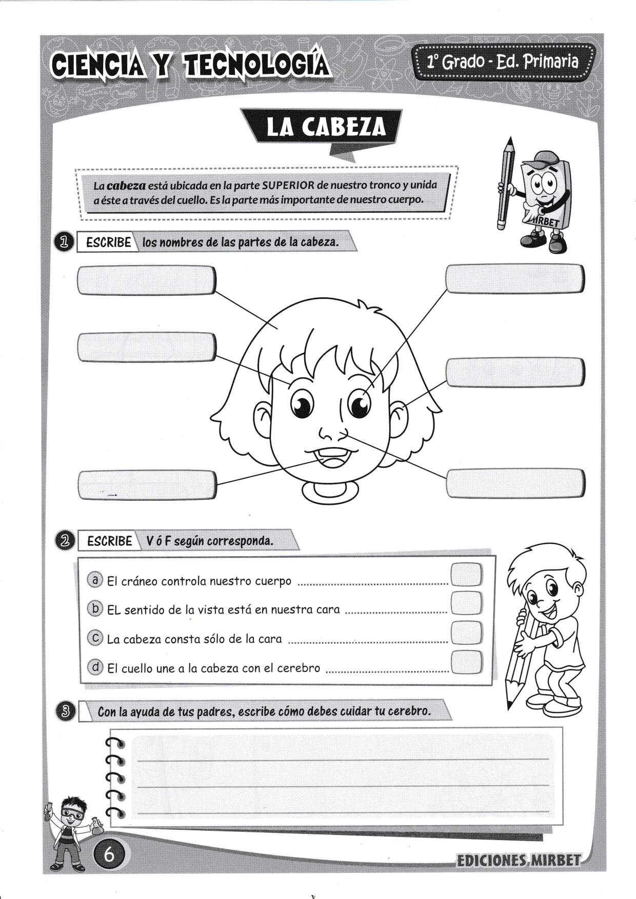 Cuaderno de trabajo área Ciencia y Tecnología 1º grado primaria.