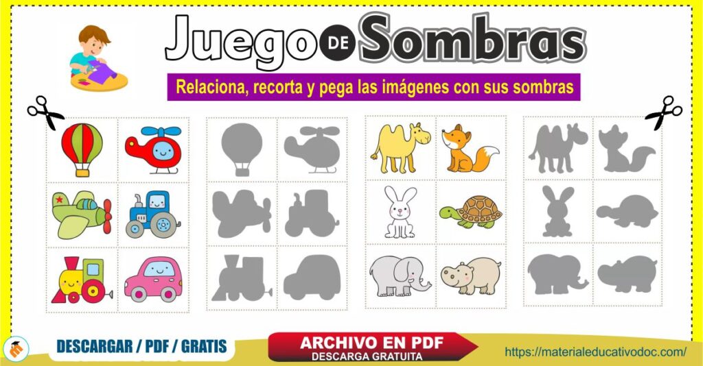Fichas juego de sombras
