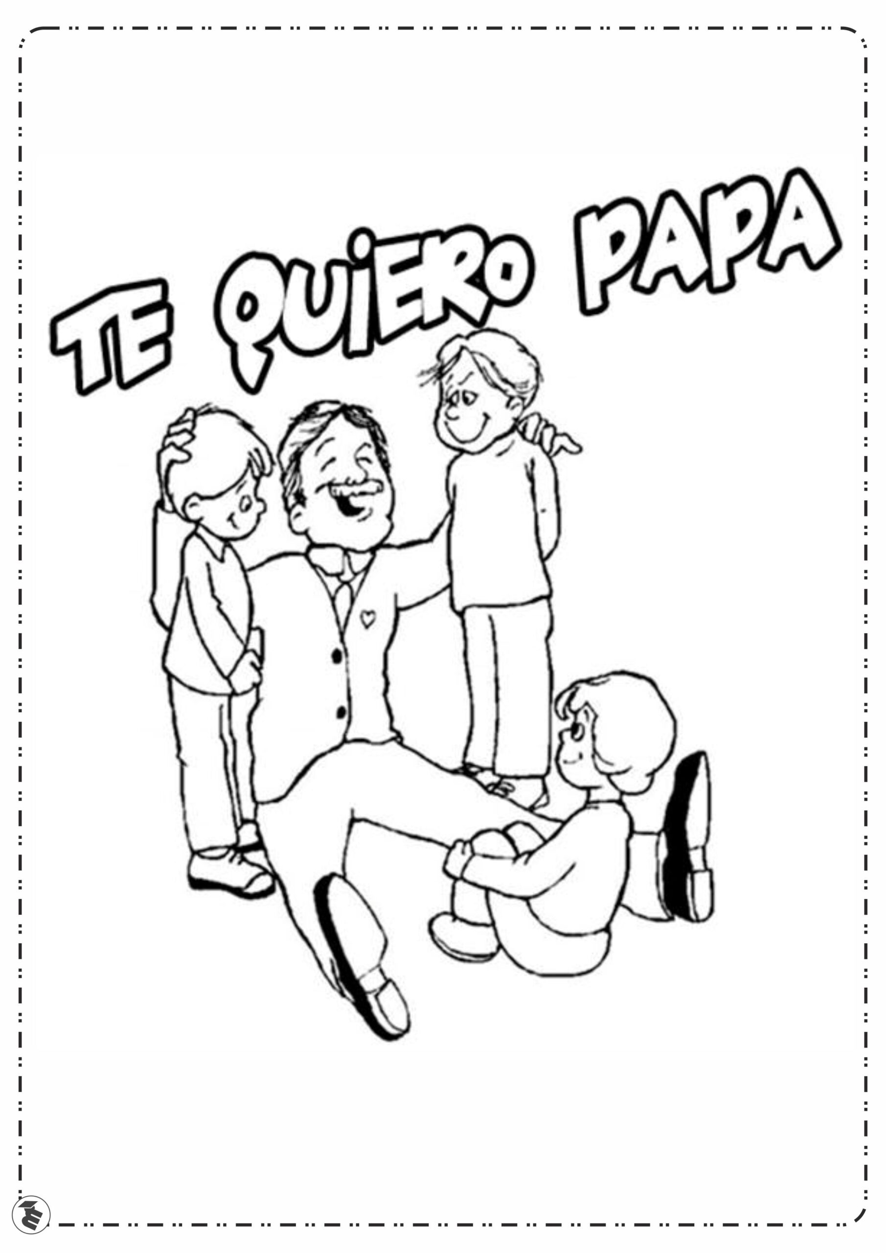 Hojas alusivos al día del padre para colorear | Material imprimible.
