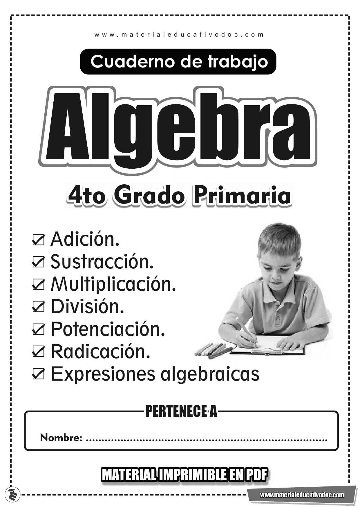 Álgebra: Guia de ejercicios para 4º grado primaria | Imprimir material