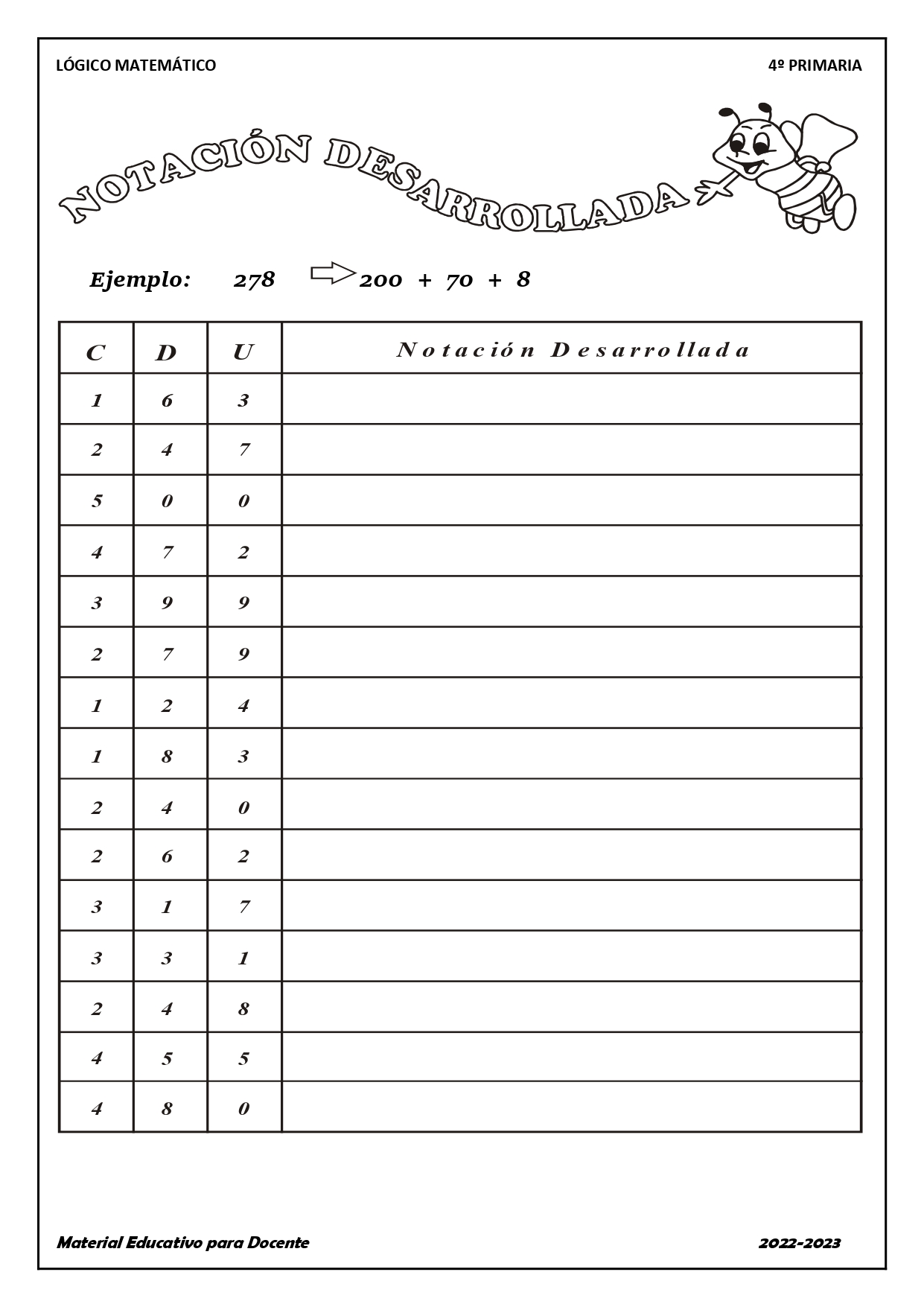 Cuaderno de ejercicios Lógico Matemático 2º grado primaria