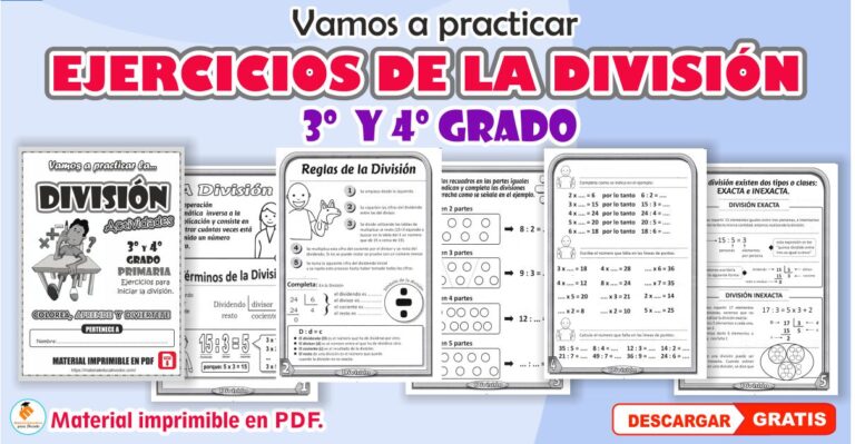 La división: Cuaderno de ejercicios para 3º y 4º Grado primaria