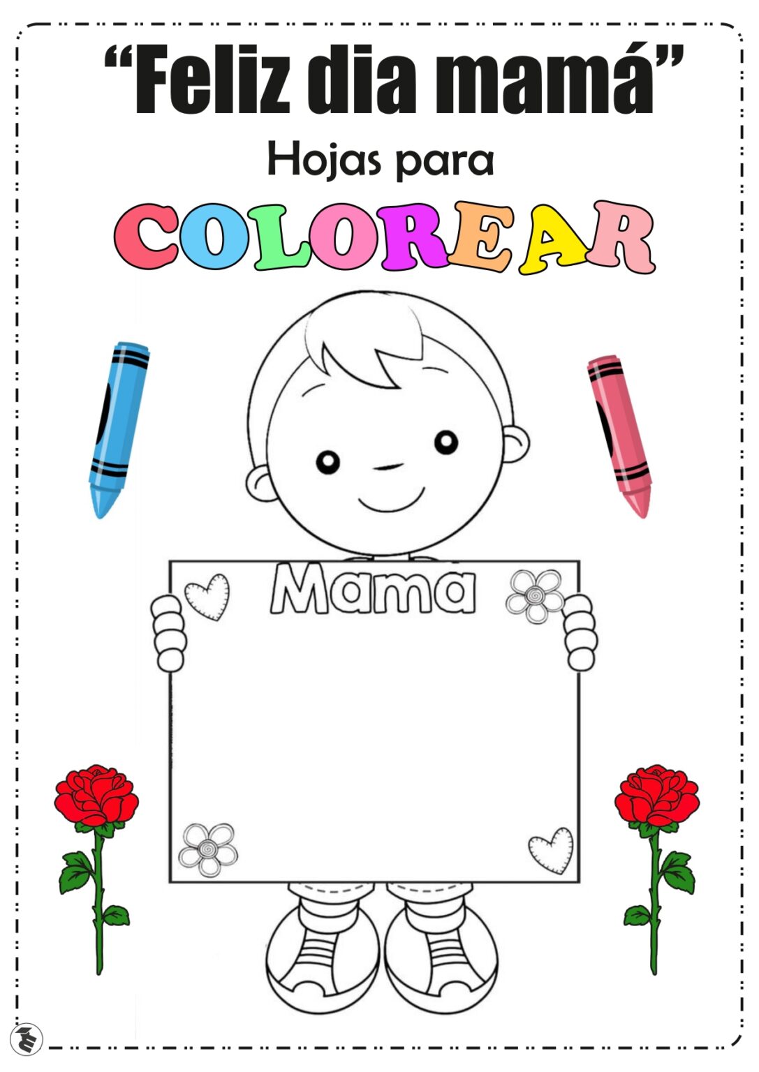 Hojas por el Día de la madre para colorear
