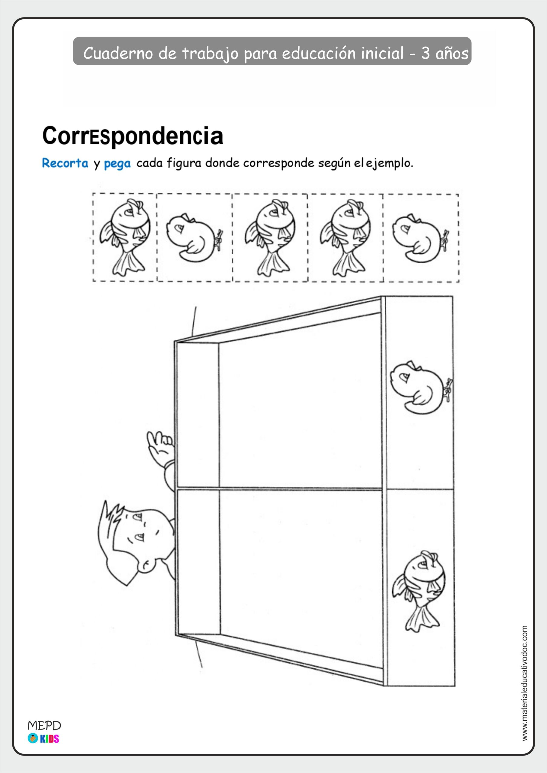 Cuaderno de matemática para niños de 3 años