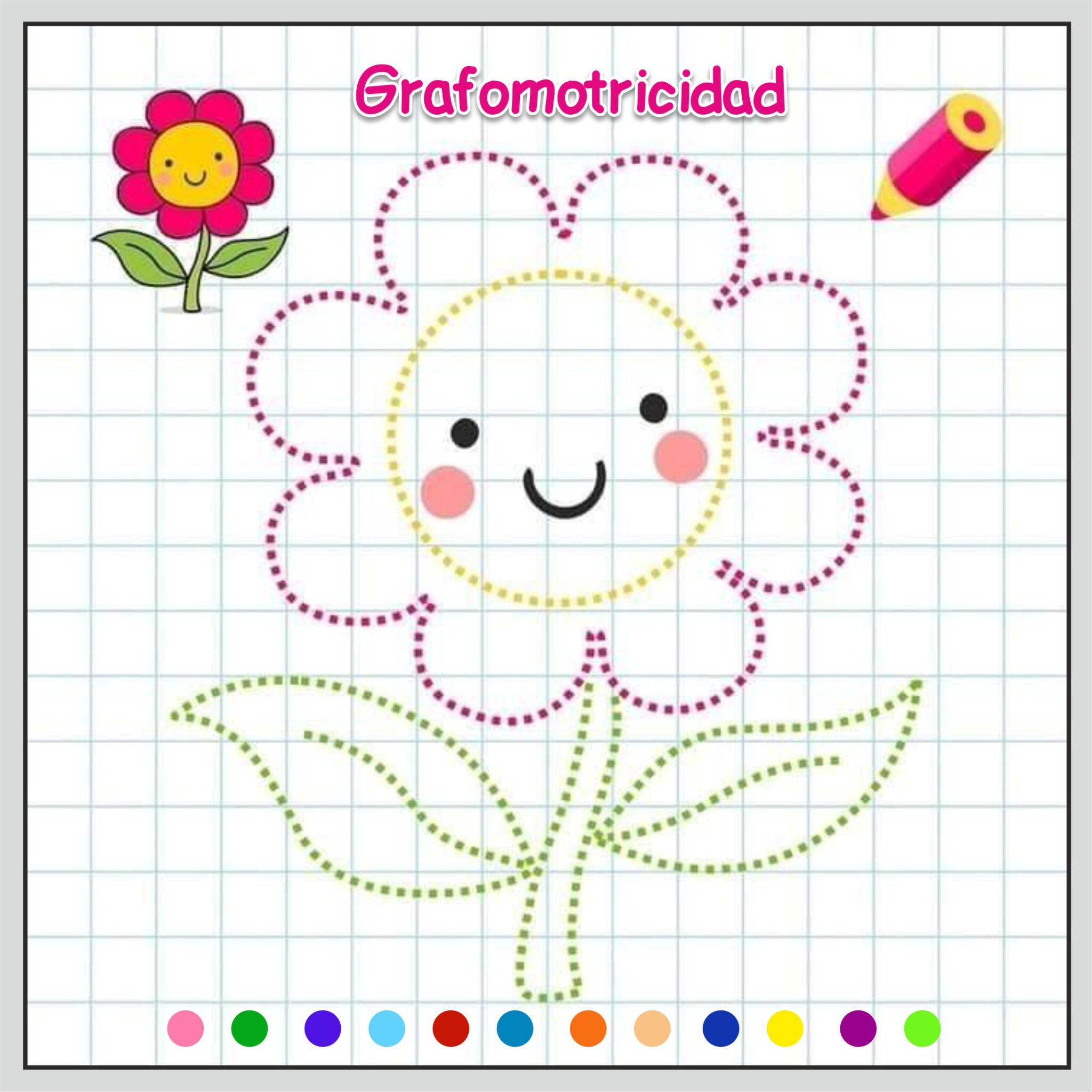 Fichas de Grafomotricidad con colores