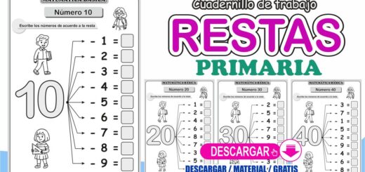 Cuadernillo de restas para reforzar en niños